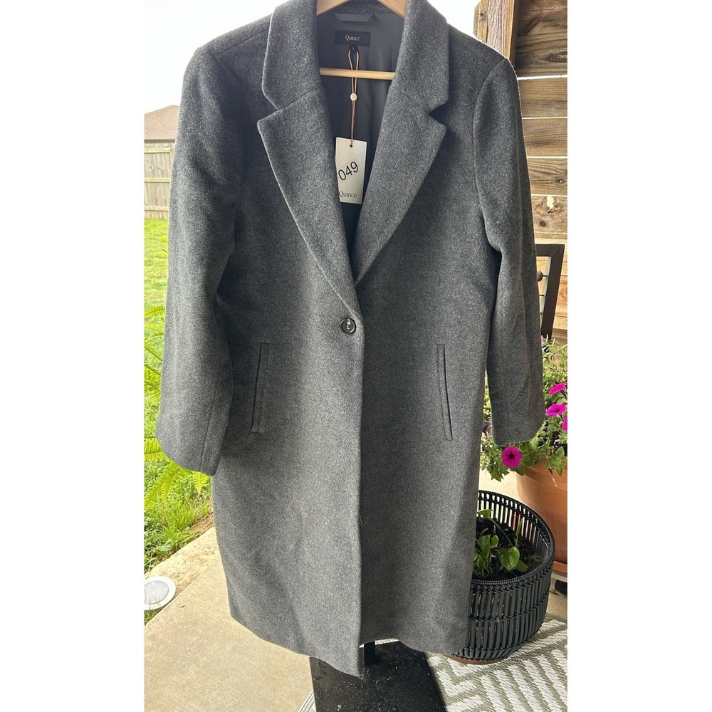 New $280 Men's Quince Wool Cashmere Overcoat Large Double Breasted